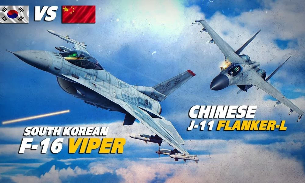 Αερομαχία Νοτιοκορεατικού F-16 Viper εναντίον κινεζικού J-11 Flanker-L - Ψηφιακός Προσομοιωτής Μάχης (βίντεο)